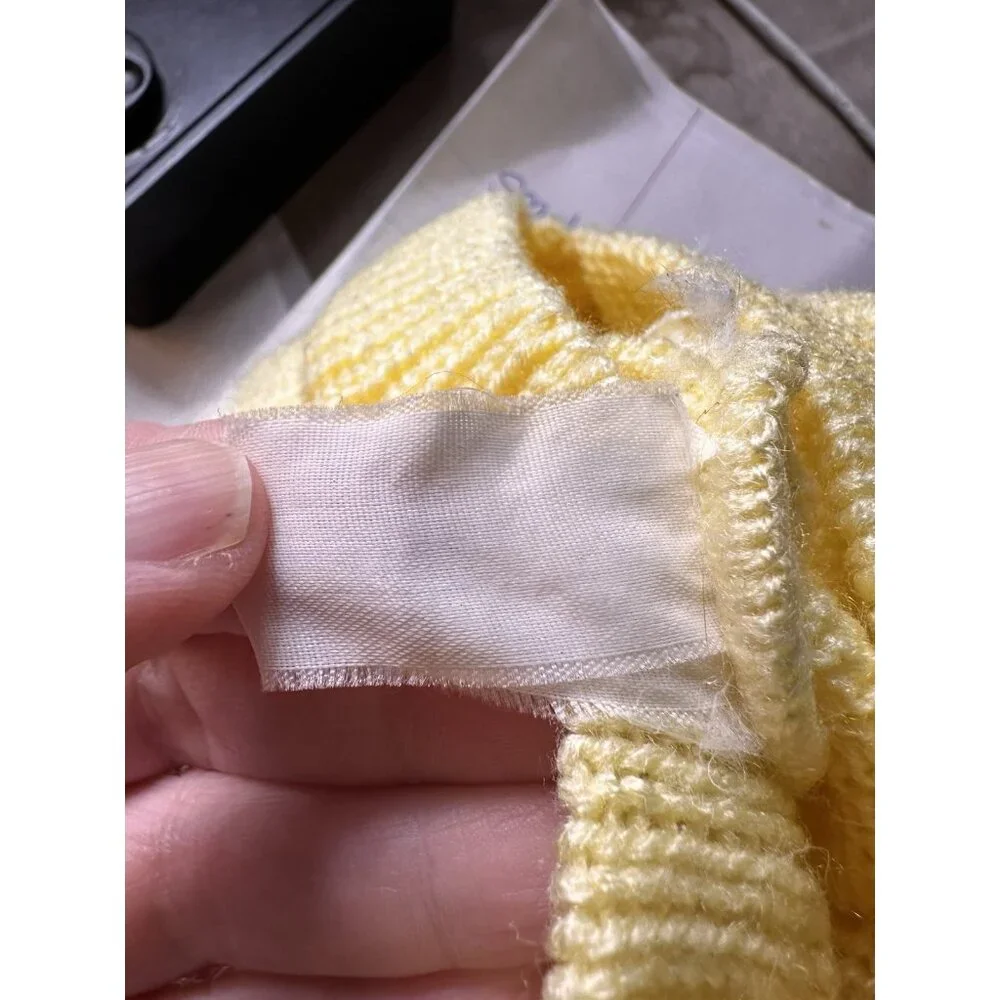 Vtg 1980s 16” Dolls Cabbage‎ Patch Kids Doll Sweater Yellow White Striped Coleco